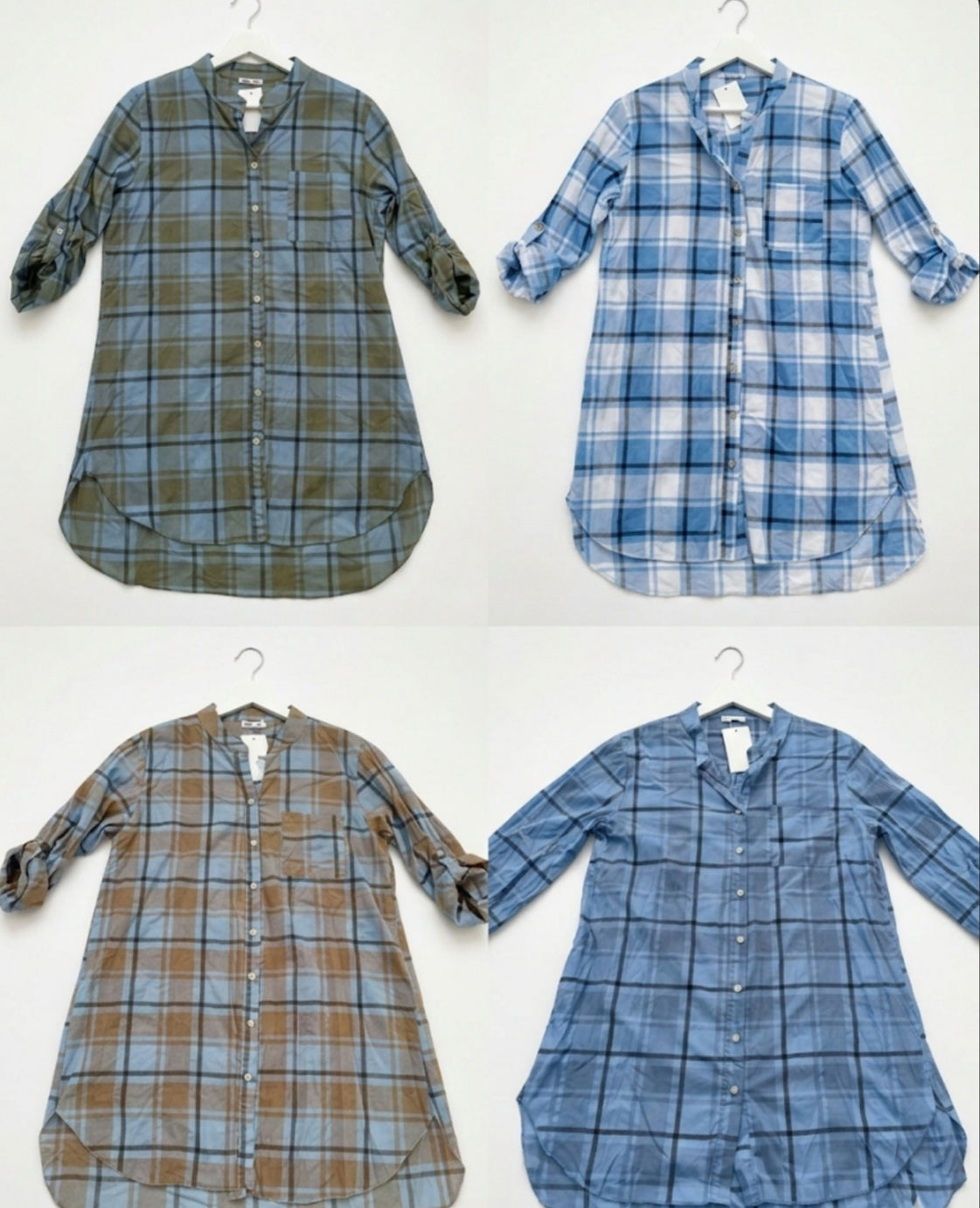 Tunique Chemise à Carreaux – 100% Coton (Taille Unique)