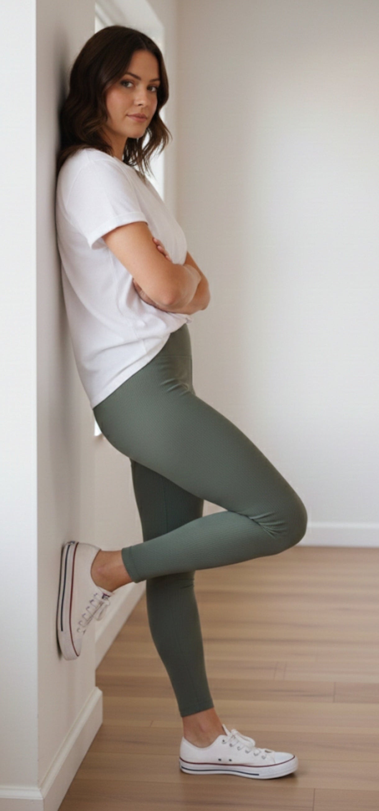 Leggings côtelé taille haute