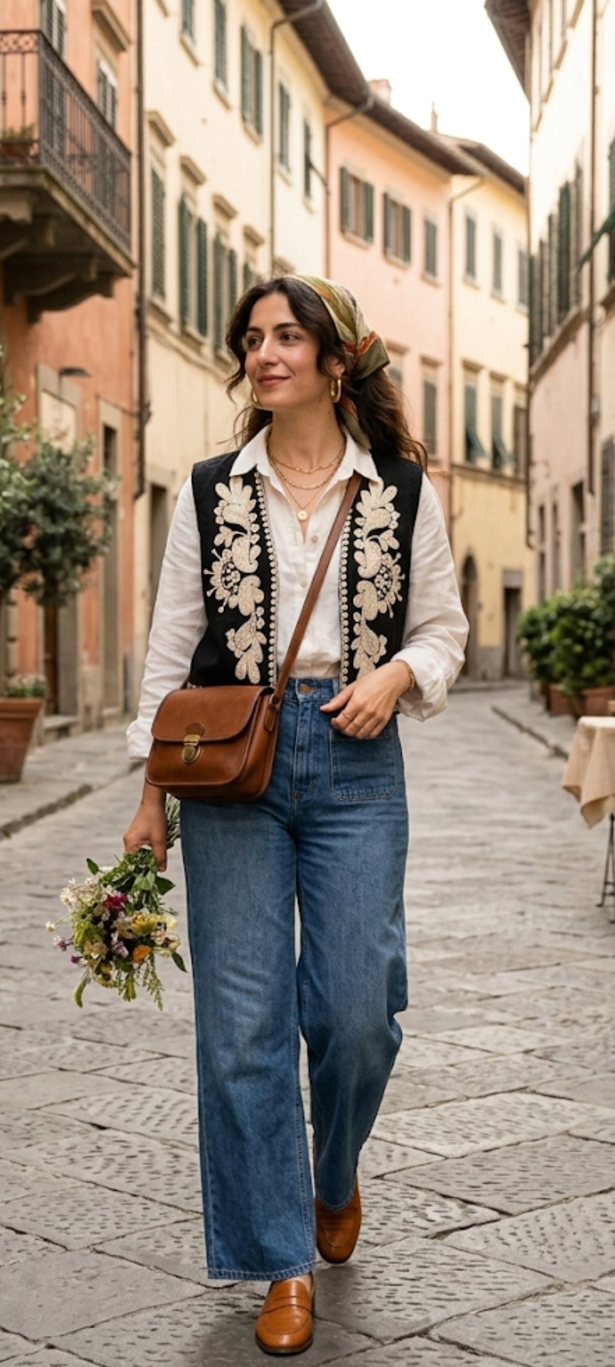 🖤 Gilet Sans Manches Brodé Style Boho-Chic 🌿