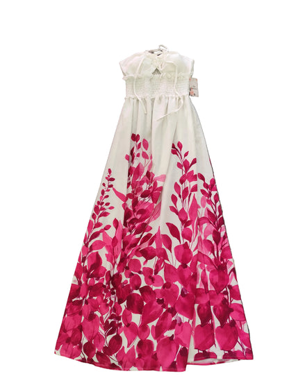 Robe longue estivale à motifs feuillages – Élégante et légère