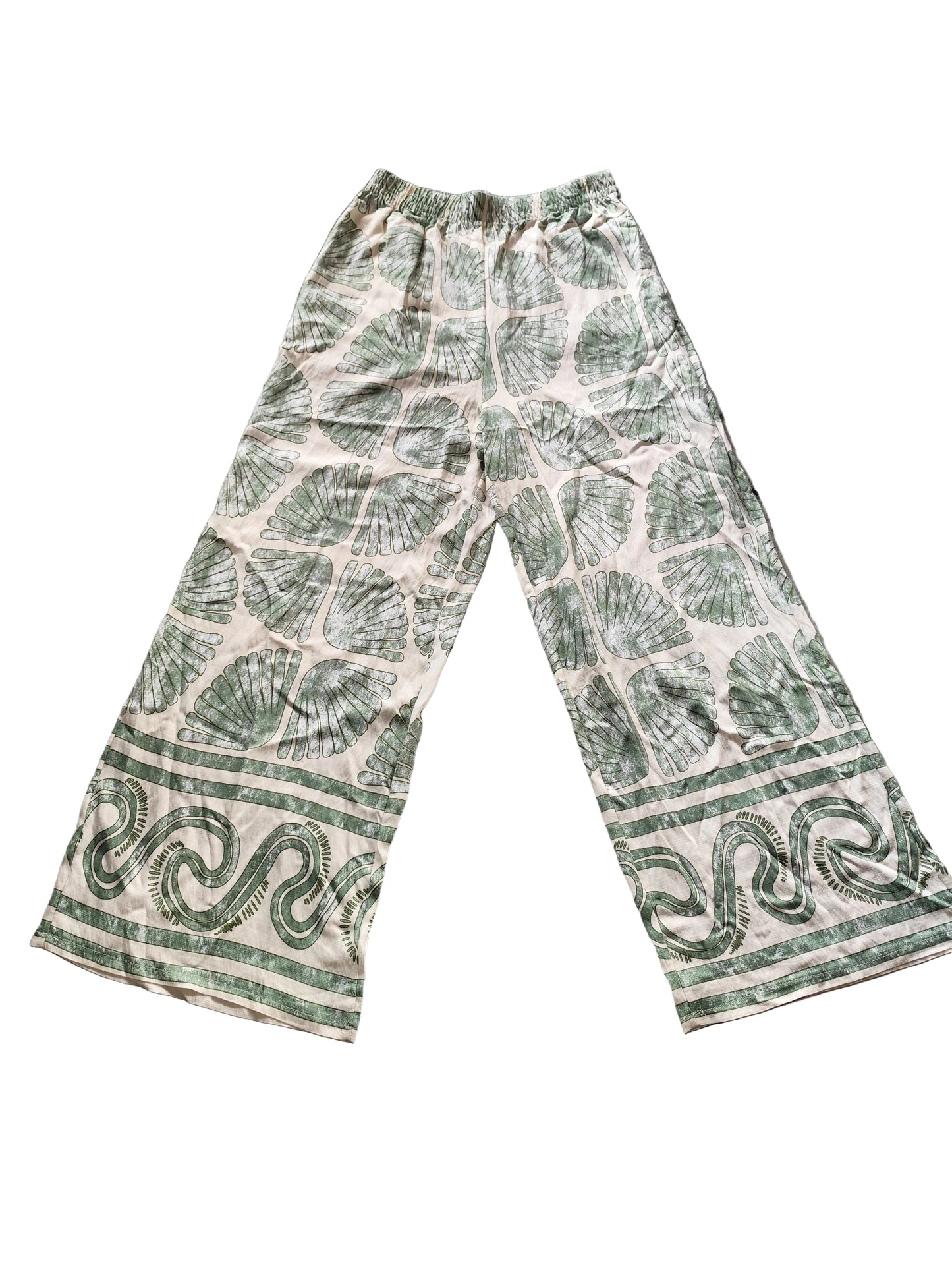 Pantalon Large Imprimé "Coquillages" - Style Bohème Chic