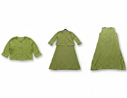 Ensemble Élégant 2 Pièces : Robe Longue Sans Manches et Veste Boutonnée