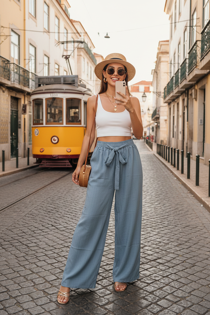 🌟 Le Pantalon Large Fluide : L'Indispensable de l'Été