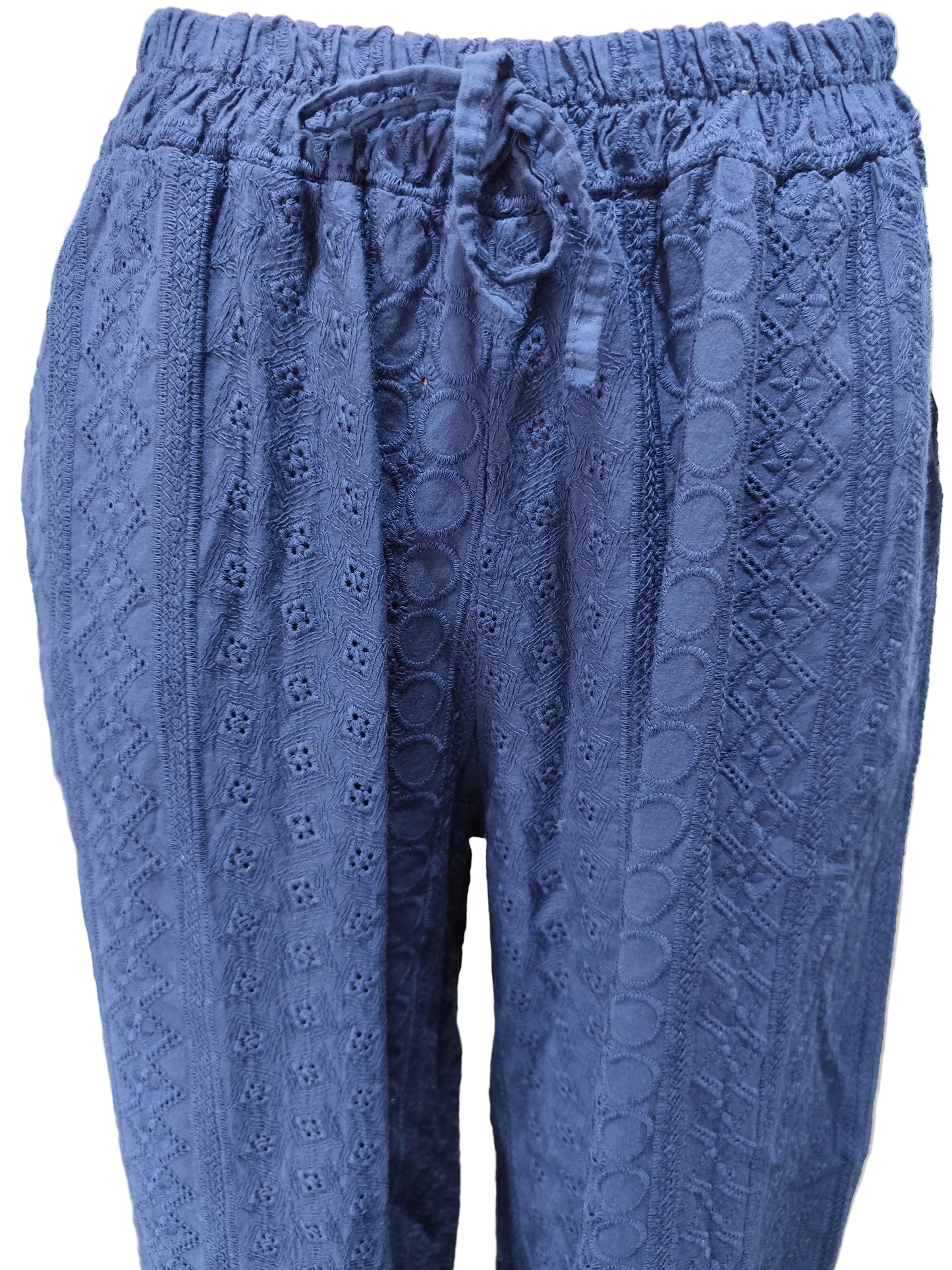 Pantalon Large en Broderie Anglaise – Élégance Bohème & Confort Absolu, fabrique en Italie